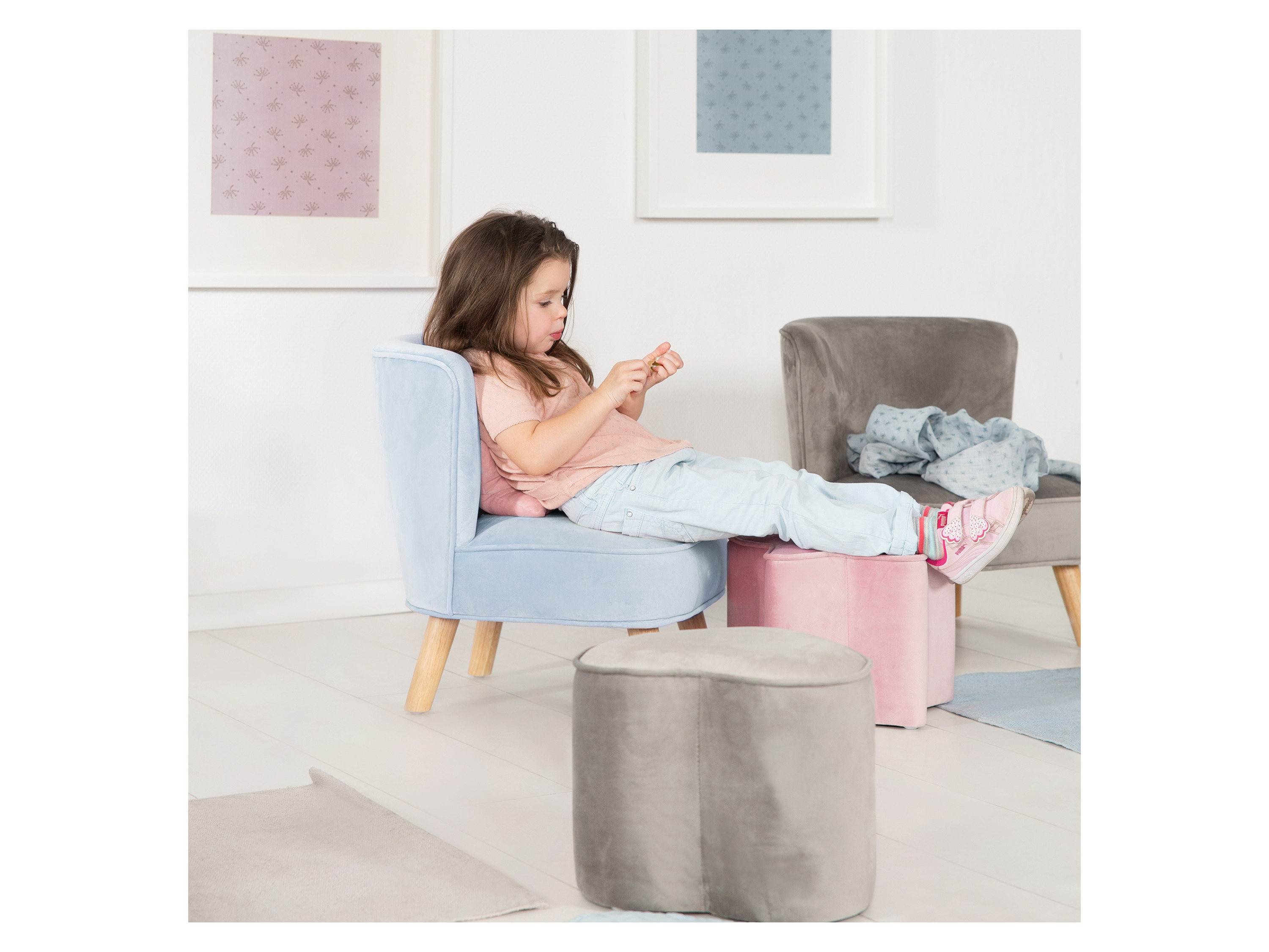 Thumbnail - roba Kindersessel (Skandi Stil, hell blau)