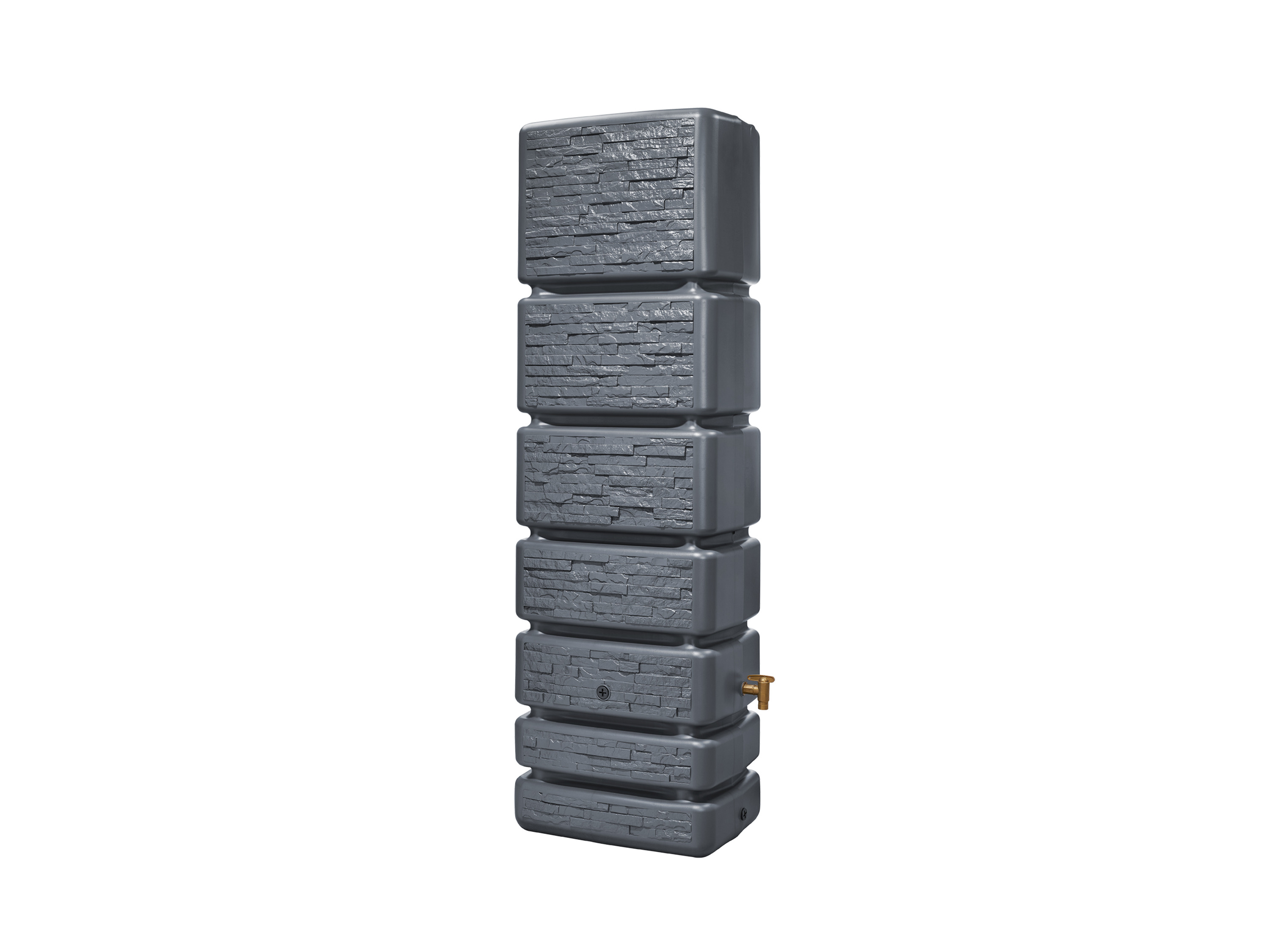 4RAIN Regentonne SLIM STONE DECOR Wandtank (350 Liter, graphite grey) – Bild 4 von 4