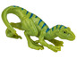 Eine grüne Plastik-Dinosaurierfigur.