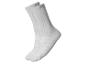 Paar weiße Sportsocken mit grauen Mustern und strukturierten Details.