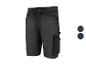 Dunkle Jeans-Arbeitsshorts mit Seitentaschen und Nahtdetails.