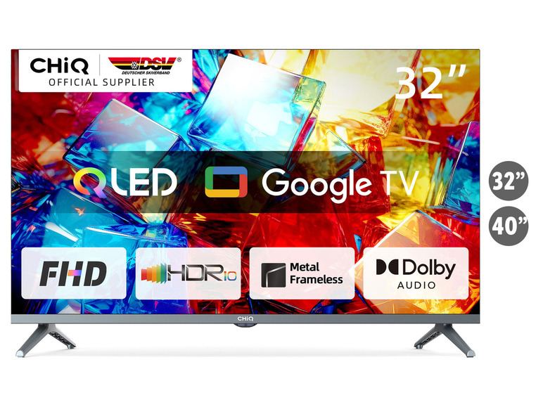 CHIQ QLED-Fernseher mit Google TV, FHD, HDR10 und Dolby Audio