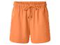 Orangefarbene Sweatshorts mit elastischem Bund und Kordelzug.