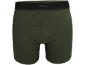 Grüne Herren-Boxershorts mit schwarzem Bund.