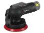 Schwarzer Parkside Performance Exzenterschleifer mit rotem Schleifteller