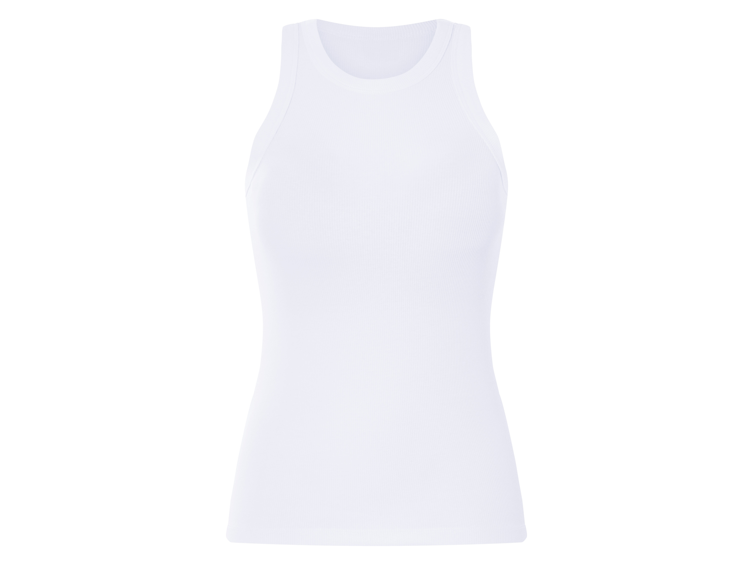 esmara® Damen Achselhemd (Weiß, L (44/46))““ | in modischer Ripp-Qualität Trägerart: breit Ausschnitt: Rundhalsausschnitt Multipack: – Material: Baumwolle Bio, 5 % Elasthan Lycra® Pflegehinweis: waschen bei max. 40 °C nicht bleichen schonende Trocknung im Wäschetrockner bei max. 60 °C bügeln bis 150 °C Stufe 2. Dampfbügeleisen kann verwendet werden nicht trockenreinigen Größe: S 36/38 – L 44/46 Meine Lidl-Größe – so einfach gehts Deine Größe findest du in der Lidl-Größentabelle . Oeko-Tex® Standard 100 Geprüft auf Schadstoffe Zertifizierungsnummer: 24.Hbd.40614 Hohenstein Htti Standard 100 by Oeko-Tex® ist die weltweit bekannteste, unabhängige Zertifizierung schadstoffgeprüfter Textil- und Lederprodukte aller Art – vom Garn und den Stoffen bis hin zum gebrauchsfertigen Artikel. Das Label bestätigt