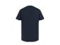 Dunkelblaues Kurzarm-T-Shirt, Rückansicht.