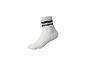 Weißer Socken mit zwei schwarzen Streifen