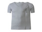 Zwei graue T-Shirts mit V-Ausschnitt.
