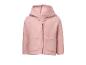 Rosa Kapuzen-Fleecejacke für Kinder mit Reißverschluss und Taschen.