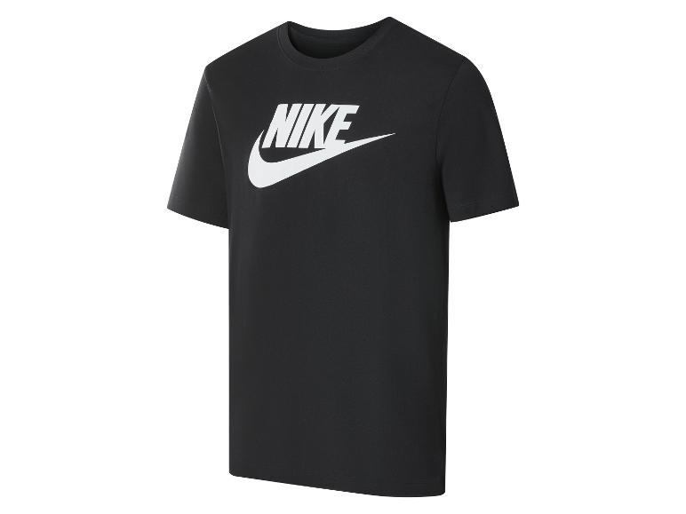 Schwarzes Nike T-Shirt mit weißem Nike-Logo auf der Brust.