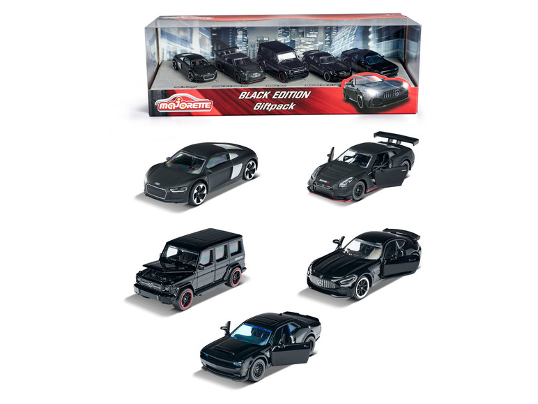 Gehe zu Vollbildansicht: Majorette Modellauto »Black Edition«, 5er Set, 1:64 - Bild 1