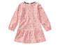 Rosa Kleid für Mädchen mit Herzchenmuster.