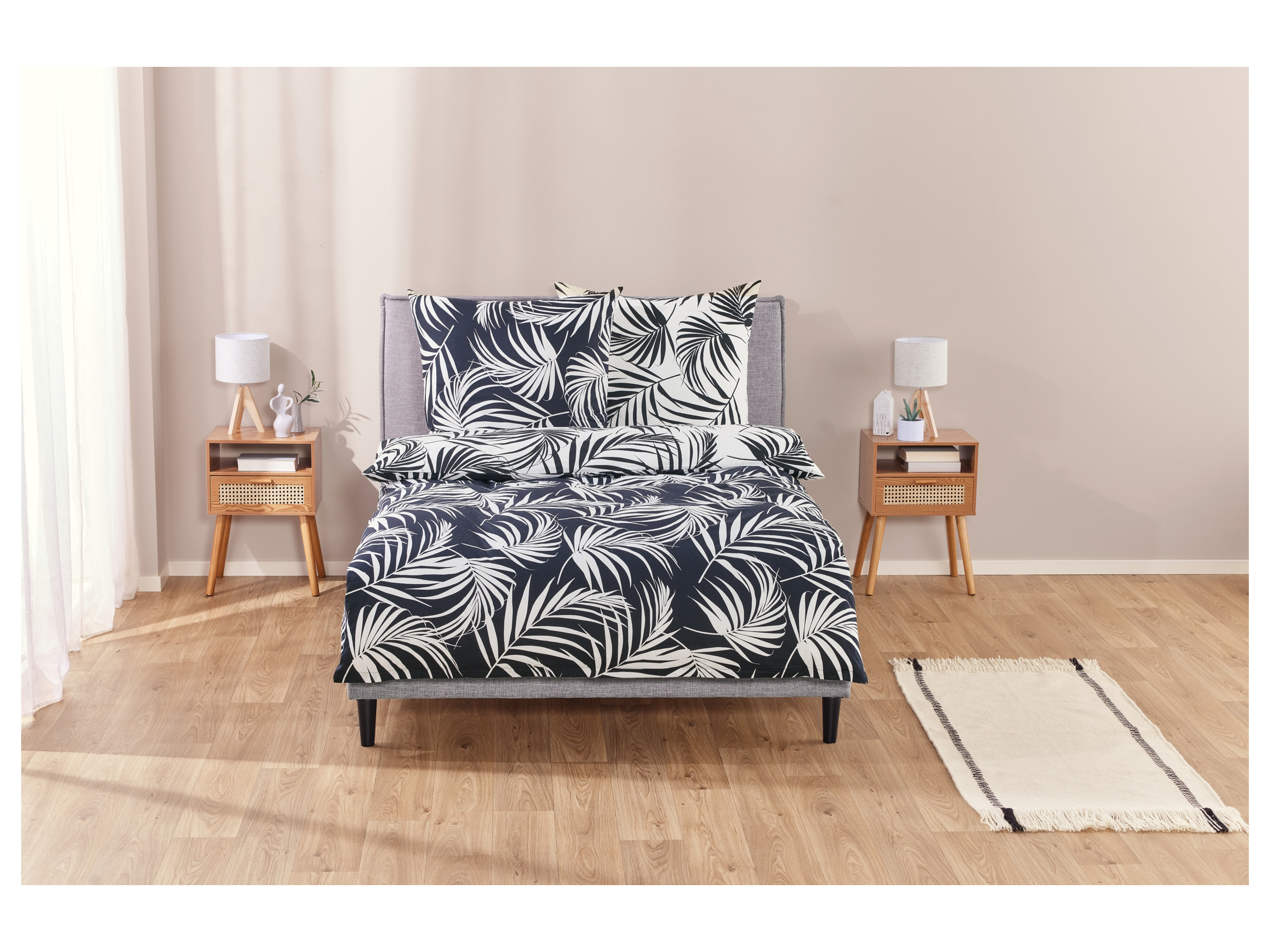 Thumbnail - LIVARNO home Bettwäsche Edel-Renforcé 200cm x 220cm (Palmen)