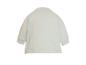 Rückenansicht eines hellgrünen Langarm-Sweatshirts mit gerippten Bündchen und Saum.
