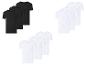Packs schwarzer und weißer Kurzarm-T-Shirts mit Rundhals- und V-Ausschnitt.