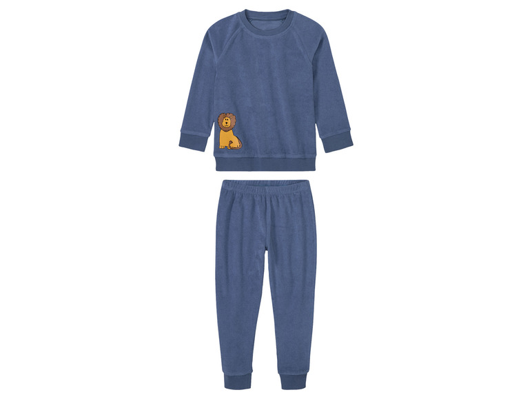 Gehe zu Vollbildansicht: lupilu® Kleinkinder Jungen Frottee-Pyjama, hoher Baumwollanteil - Bild 5