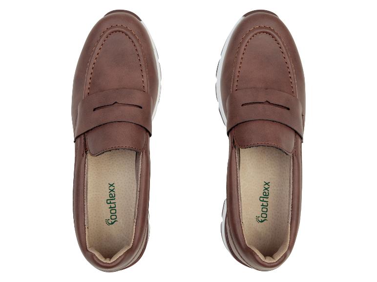 Braune Leder-Slipper von FootFlexx.