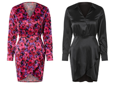 esmara® Damen Kleid, Wickeloptik mit Gummizug