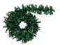 Grüne Weihnachtsgirlande mit weißen Lichtern, geformt wie eine Sechs, auf schwarzem Hintergrund.