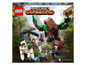 LEGO Minecraft Dungeons-Set mit einem Krieger, einem Skelett und einem Schneeflockenmonster.