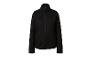 Schwarze Damen-Fleecejacke mit Reißverschluss und Stehkragen.