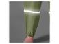 Grüne Regenhose mit reflektierenden Streifen.