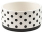 Weiße Keramik Schüssel mit schwarzen Punkten