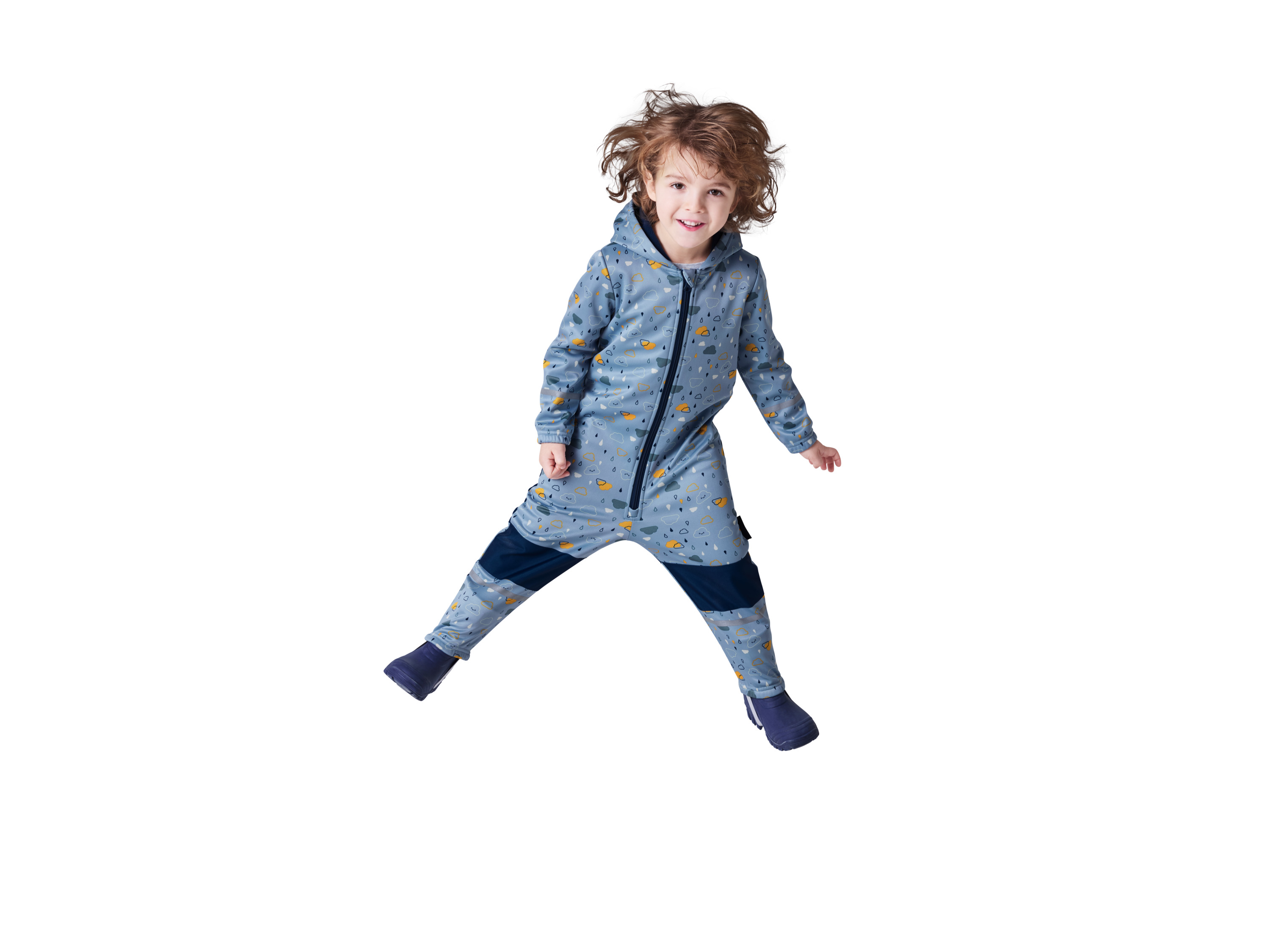 LUPILU® Baby Kleinkinder Matsch- und Buddel-Overall Softshell, gefüttert (Blau, 98/104) – Bild 2 von 4