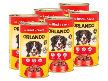 ORLANDO Hundevollnahrung mit Rind in Sauce, 6 x 1240 g