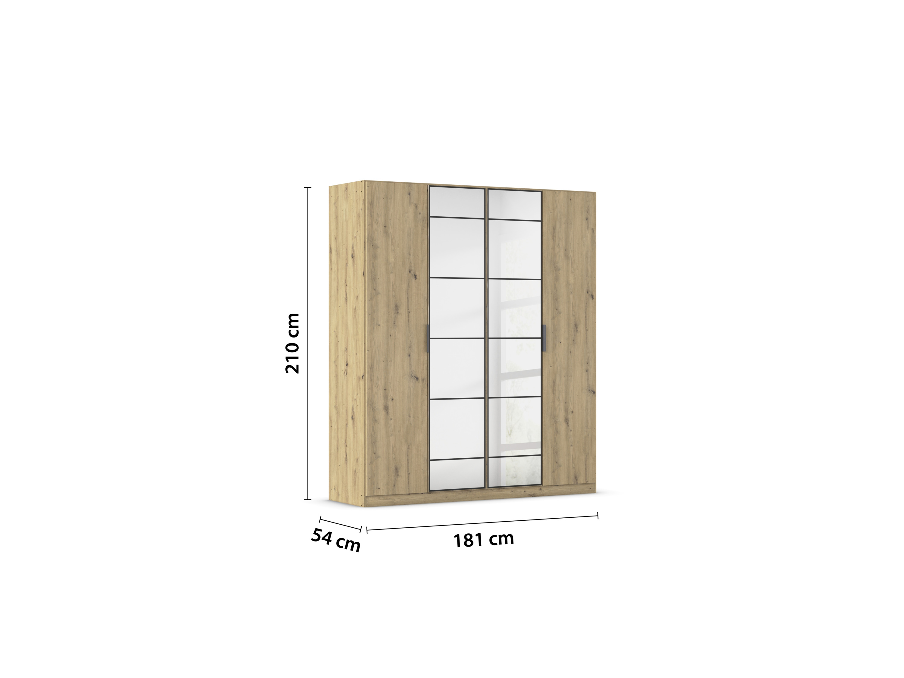 RAUCH ORANGE Acero Drehtürenschrank (Eiche Artisan, Breite 181 cm / Höhe 210 cm) – Bild 3 von 4