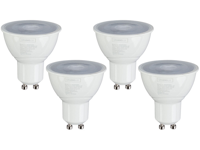 Gehe zu Vollbildansicht: LIVARNO home 4er Set - Leuchtmittel Lichtfarbensteuerung, für Zigbee Smart Home, 5 Watt, GU10 - Bild 2