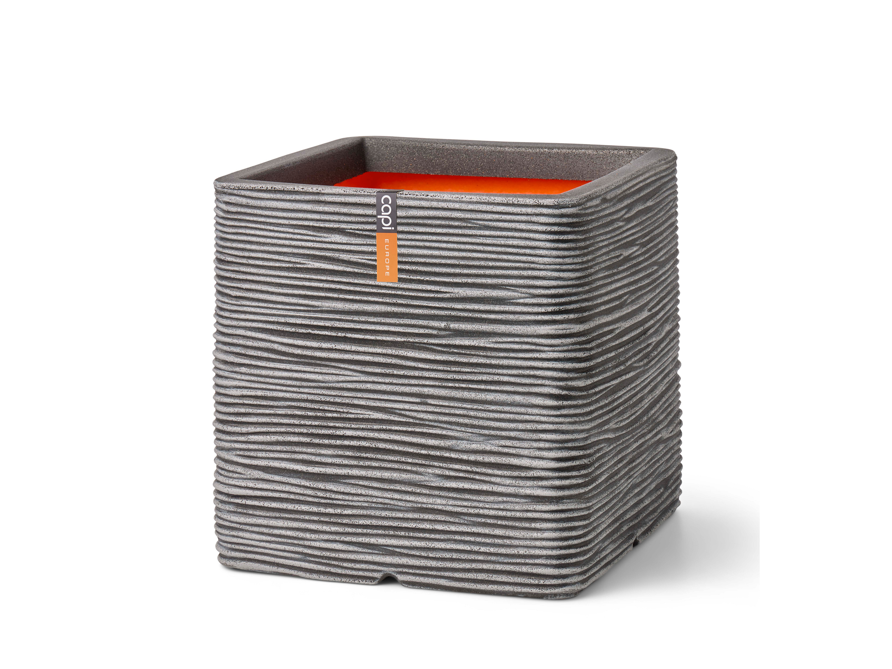 CAPI EUROPE Blumentopf quadratisch (30 x 30 x 30 cm, Anthrazit)