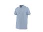 Hellblaues Herren-Poloshirt mit kurzen Ärmeln und drei Knöpfen.