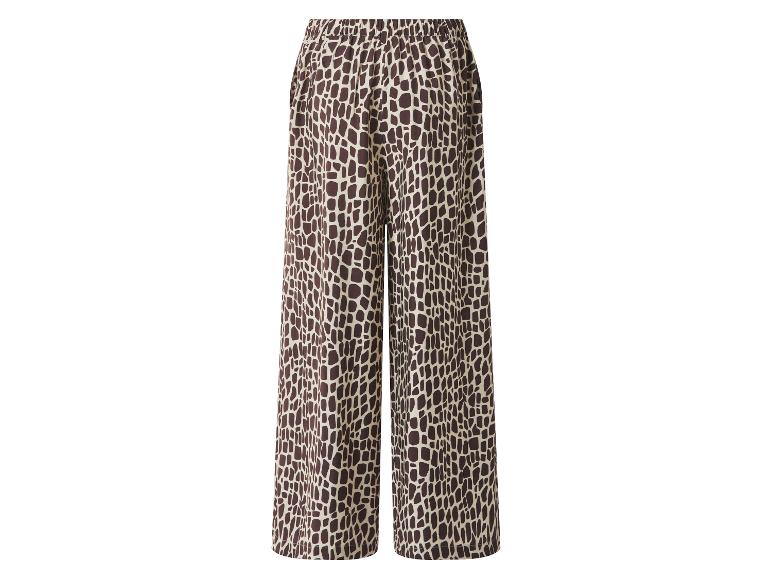 Weite Hose mit braunem und beigem Giraffenmuster