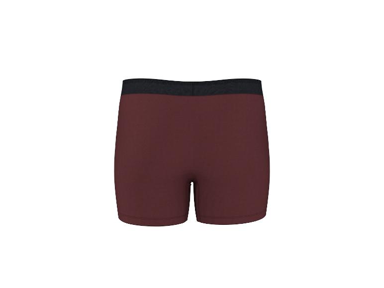 Bordeauxrote Herren-Boxershorts mit schwarzem Bund.