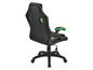 Schwarzer Gaming-Stuhl mit grünen Akzenten.