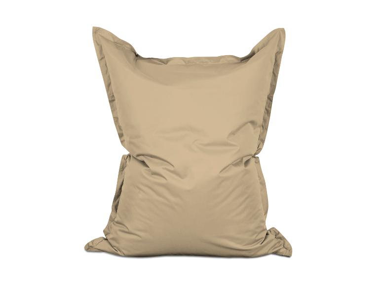 Ein beiger Sitzsack.