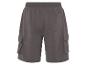 Dunkelgraue Cargo-Shorts aus Sweatshirtstoff.