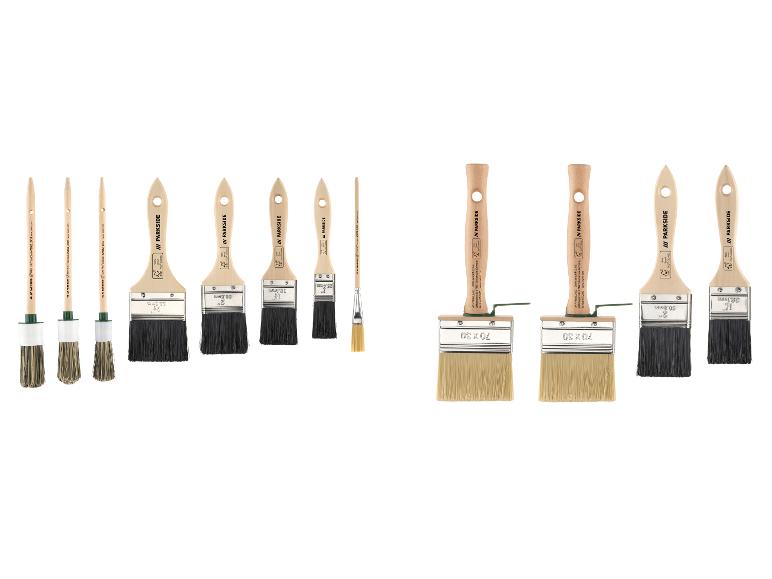 Parkside Pinselset: Pinsel in verschiedenen Größen und Ausführungen.