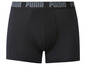 Schwarze Puma Boxershorts mit grauem Logo.