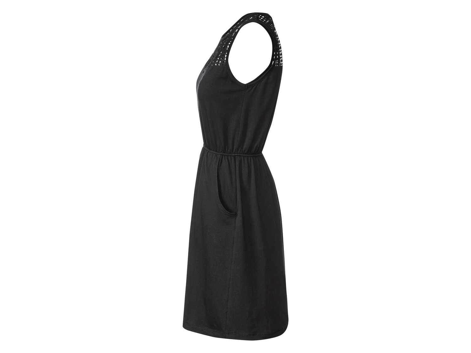 damen kleid mit makramee spitze