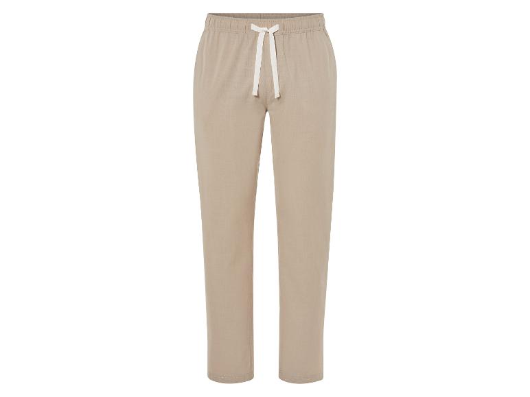 Beige Casualhose mit Kordelzug.