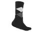 Schwarze Argyle-Socke mit weißen und grauen Rauten