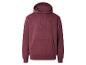 Bordeauxroter Hoodie mit Kordelzug und kleinem Logo auf der Brust.