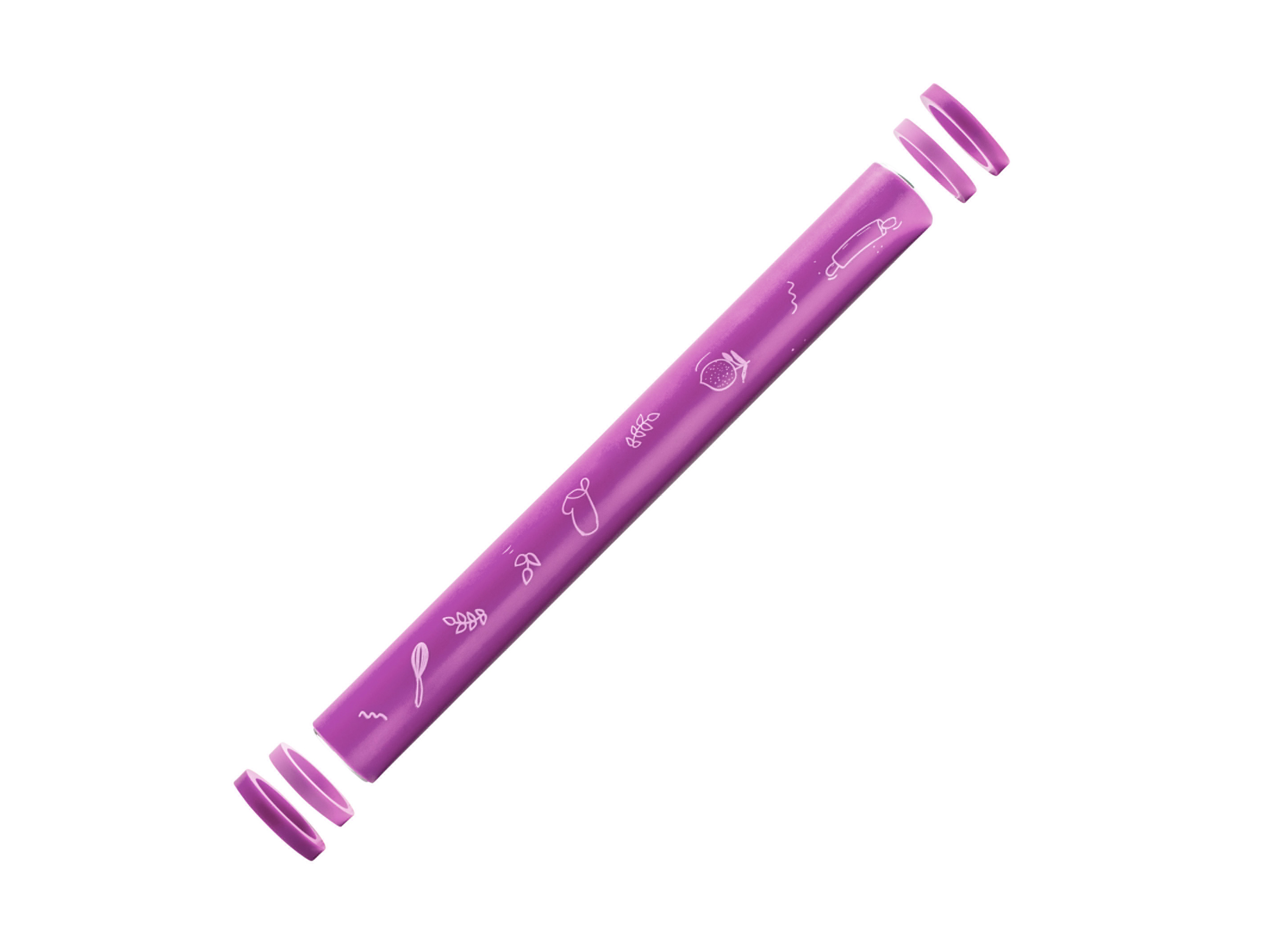 Coox Backmatte o. Teigrolle (Teigrolle mit Silikonringen, Lila) | 04260191680948