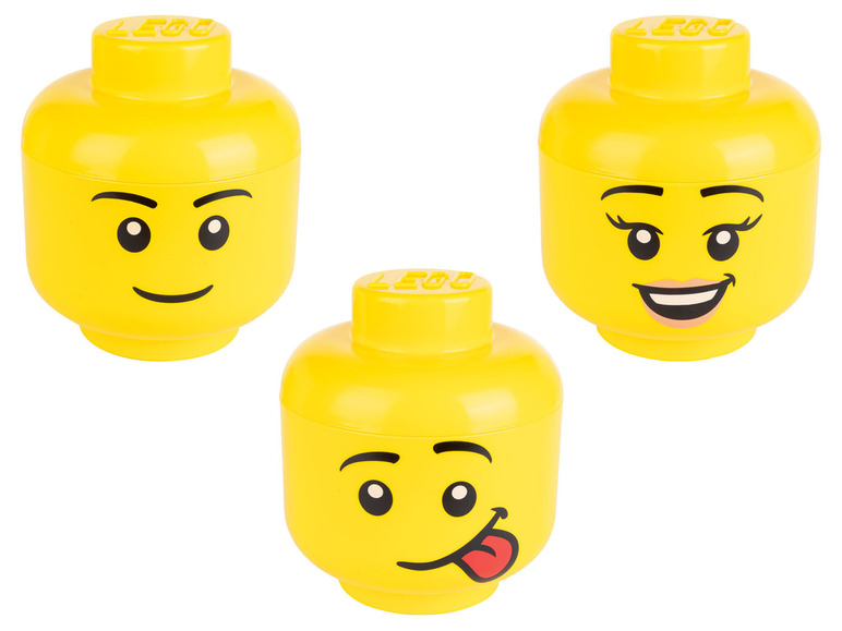 Gehe zu Vollbildansicht: Aufbewahrungsbox in Legokopf-Form, 2-teilig, stapelbar - Bild 1