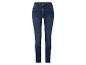 Dunkelblaue Damen-Skinny-Jeans mit hoher Taille.
