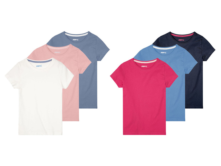 Gehe zu Vollbildansicht: PEPPERTS® Mädchen T-Shirts, 3 Stück, mit Rundhalsausschnitt - Bild 1