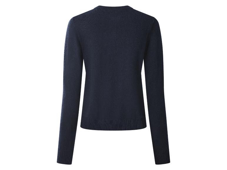 Dunkelblauer Langarmpullover, Rückansicht.